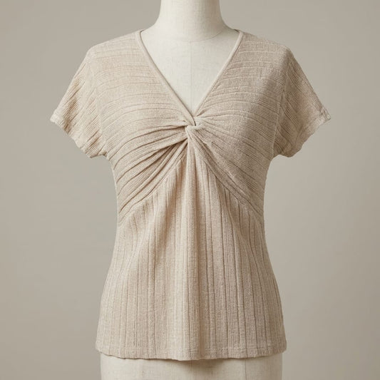 Twist-Front Ribbed Top
