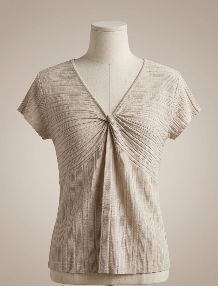 Twist-Front Ribbed Top