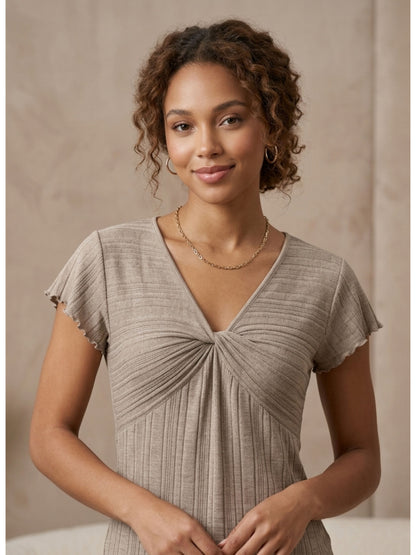 Twist-Front Ribbed Top