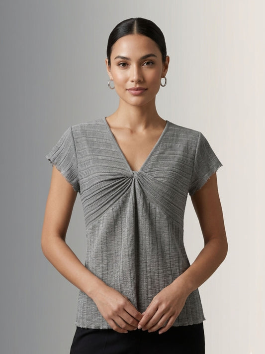 Twist-Front Ribbed Top