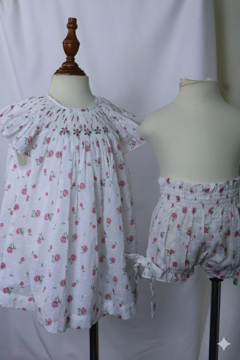 Hand Smocked Embroidered Design (Imported)
