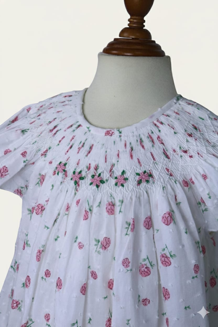 Hand Smocked Embroidered Design (Imported)