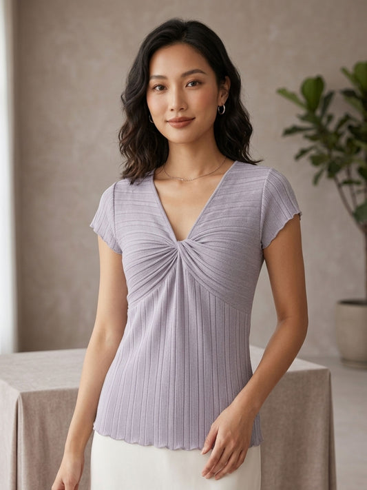 Twist-Front Ribbed Top