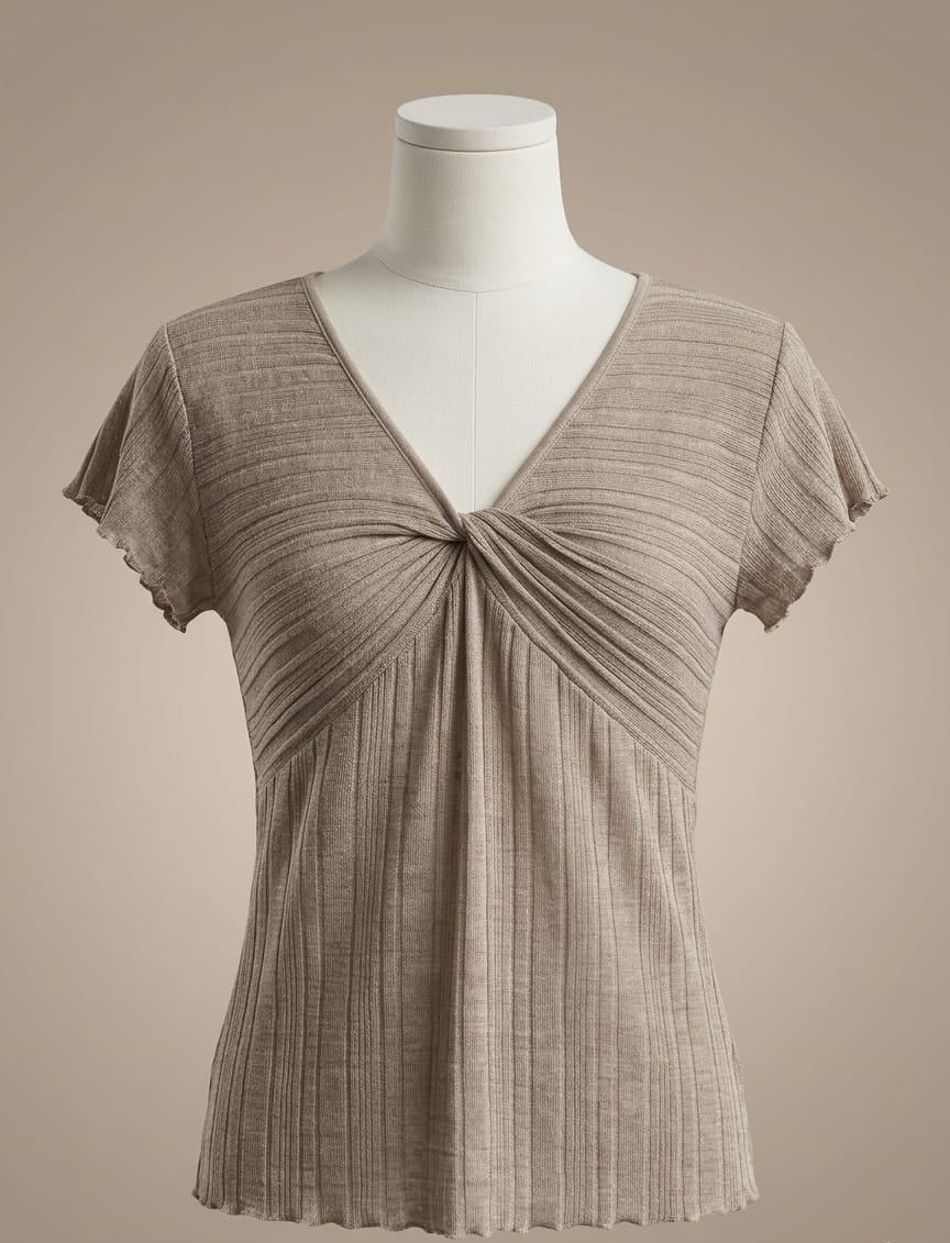 Twist-Front Ribbed Top