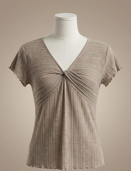 Twist-Front Ribbed Top