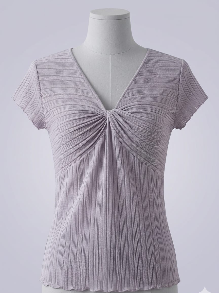 Twist-Front Ribbed Top