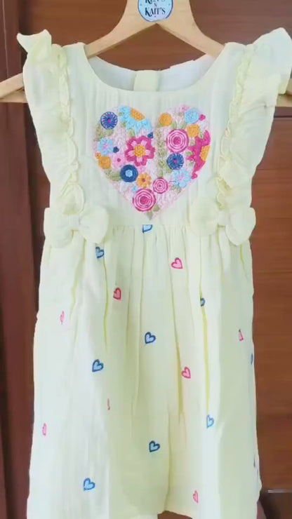 Floral Embroidered Kids Dress
