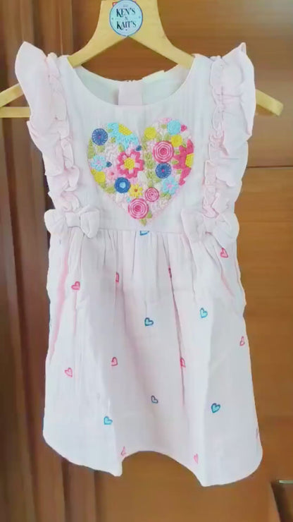 Floral Embroidered Kids Dress