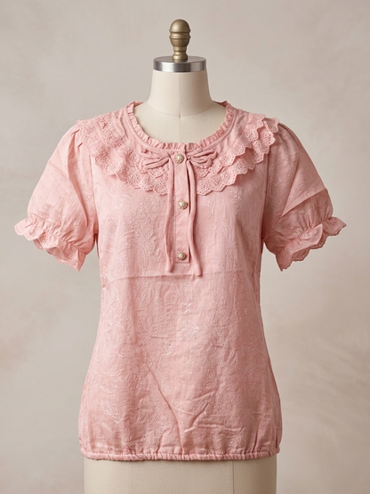 Sweet Embroidered Lace Top