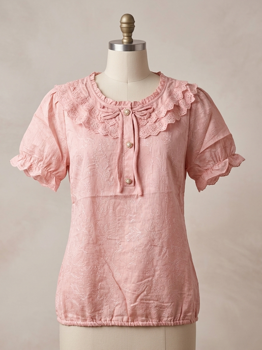 Sweet Embroidered Lace Top