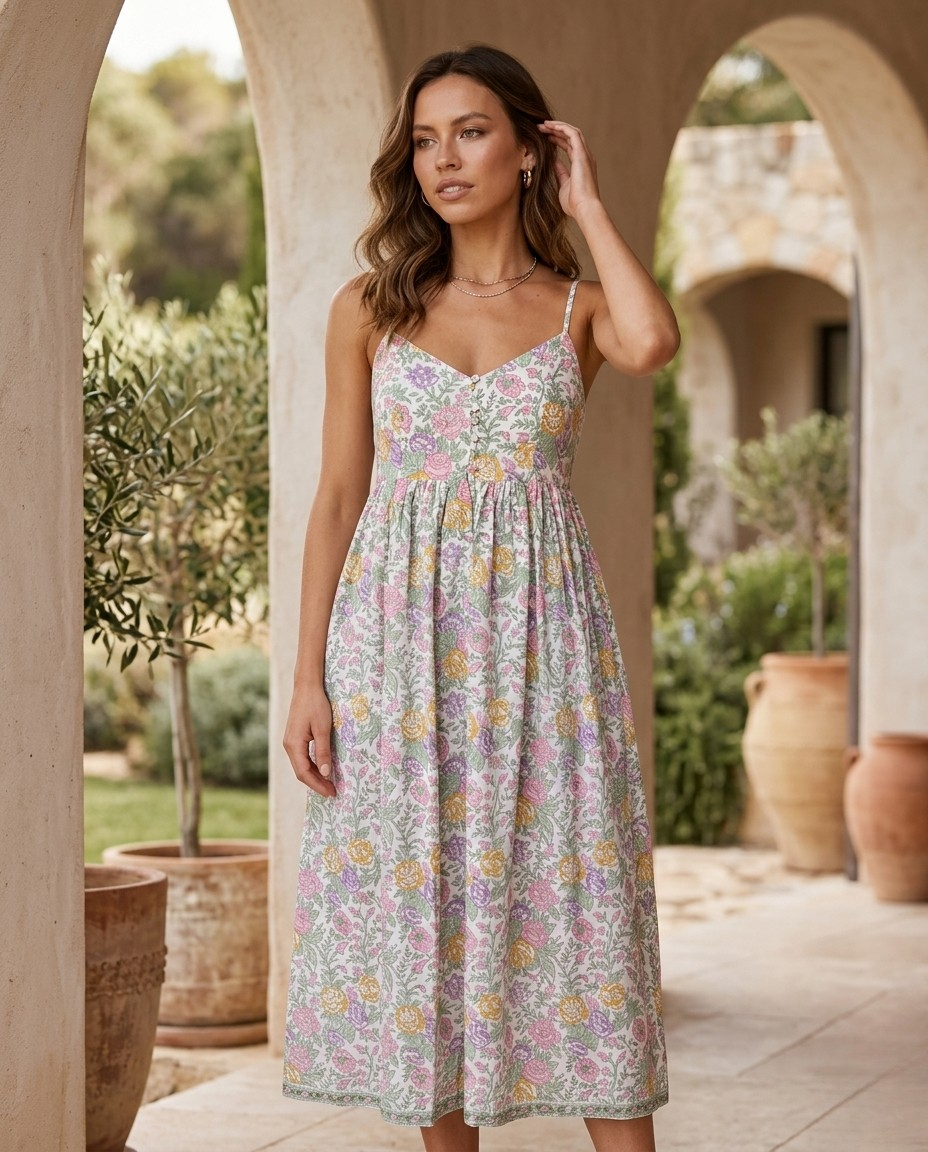 Mul Cotton Floral Dress