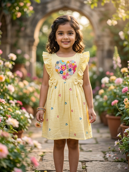 Floral Embroidered Kids Dress