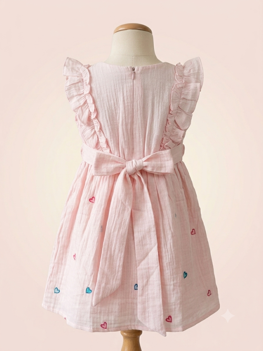 Floral Embroidered Kids Dress