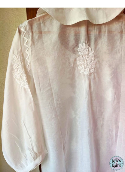 Chanderi Chikenkari Shirt