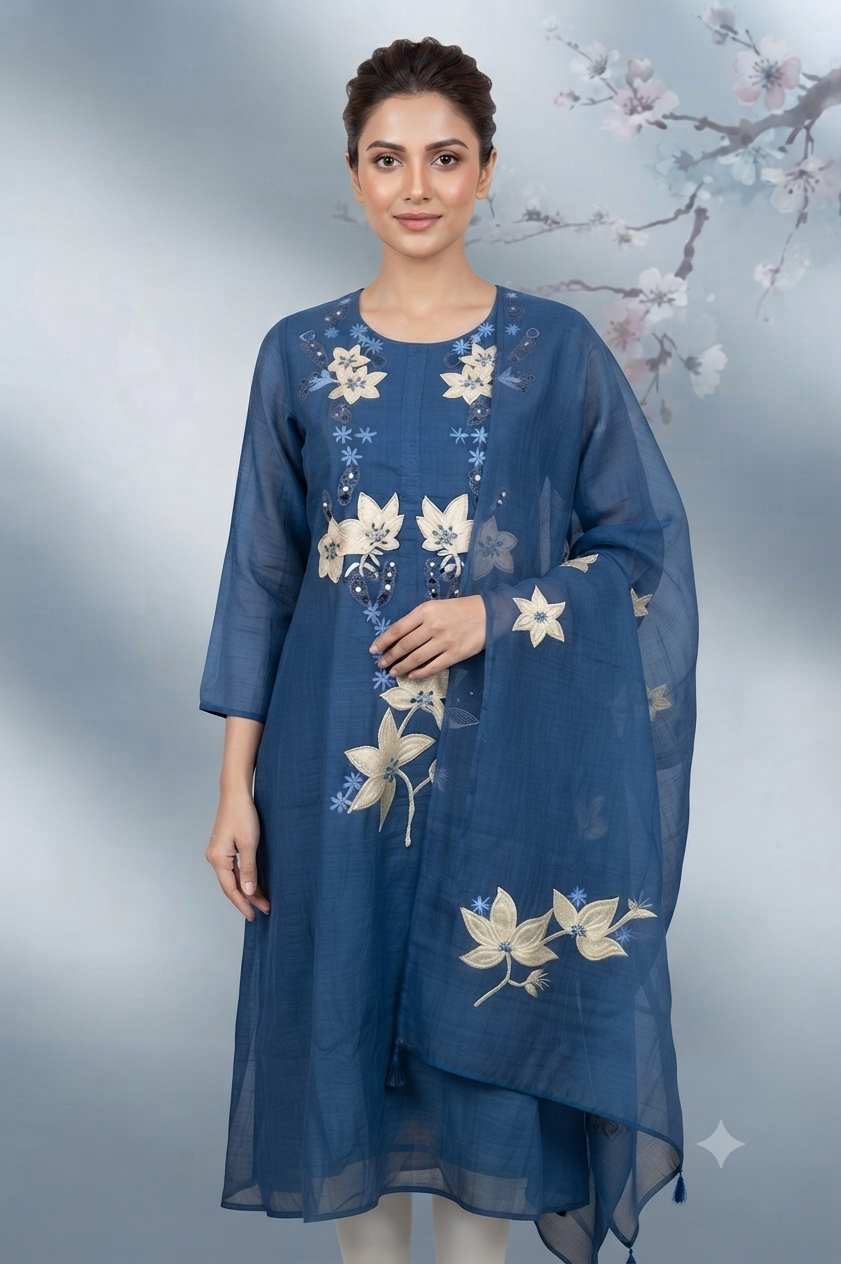 Mul Chanderi 3-Piece Set