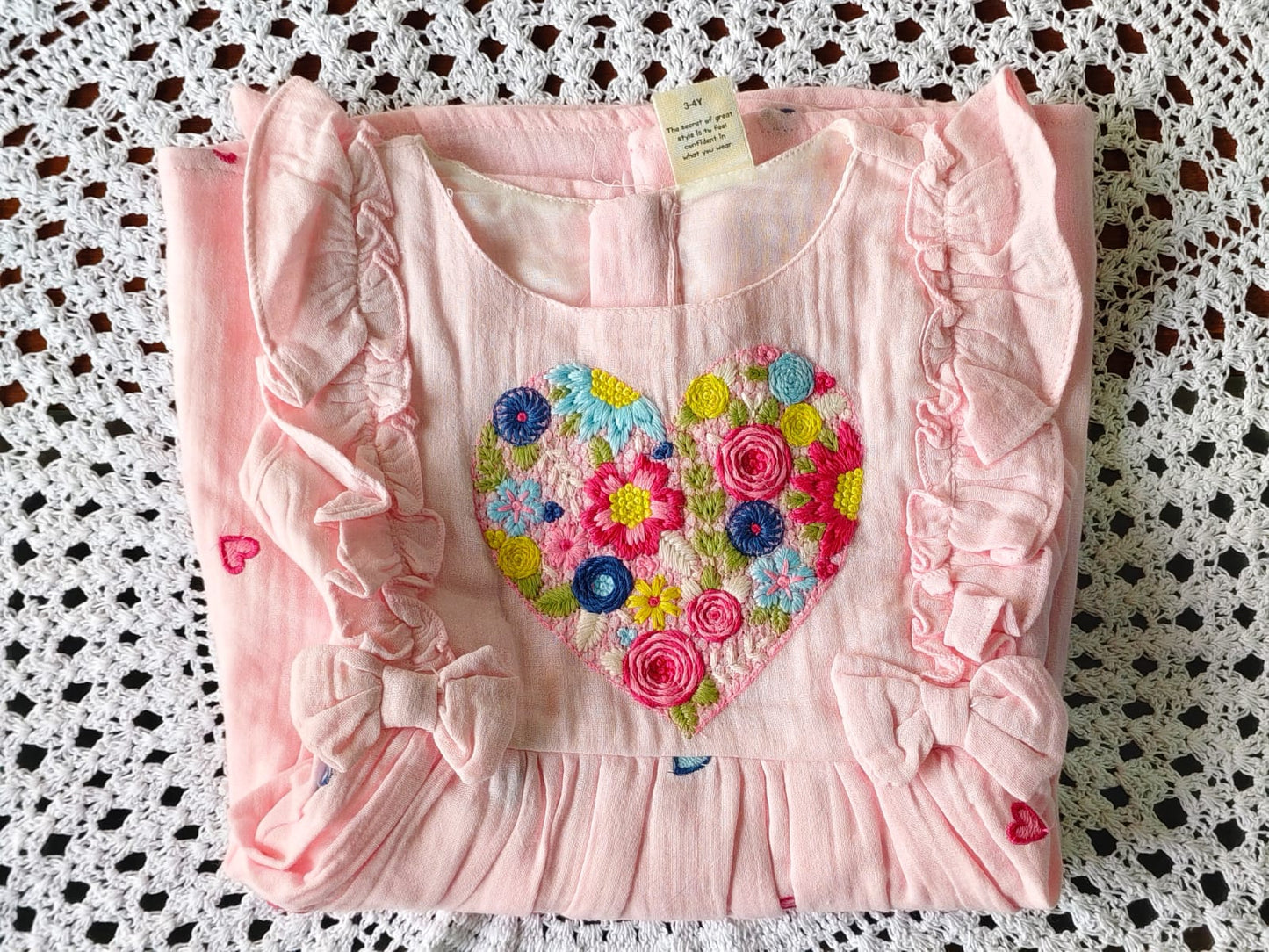 Floral Embroidered Kids Dress