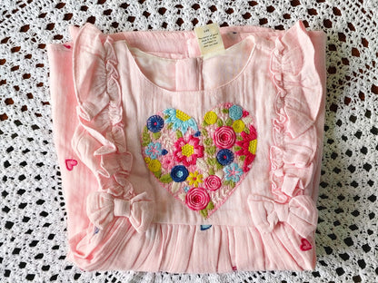 Floral Embroidered Kids Dress
