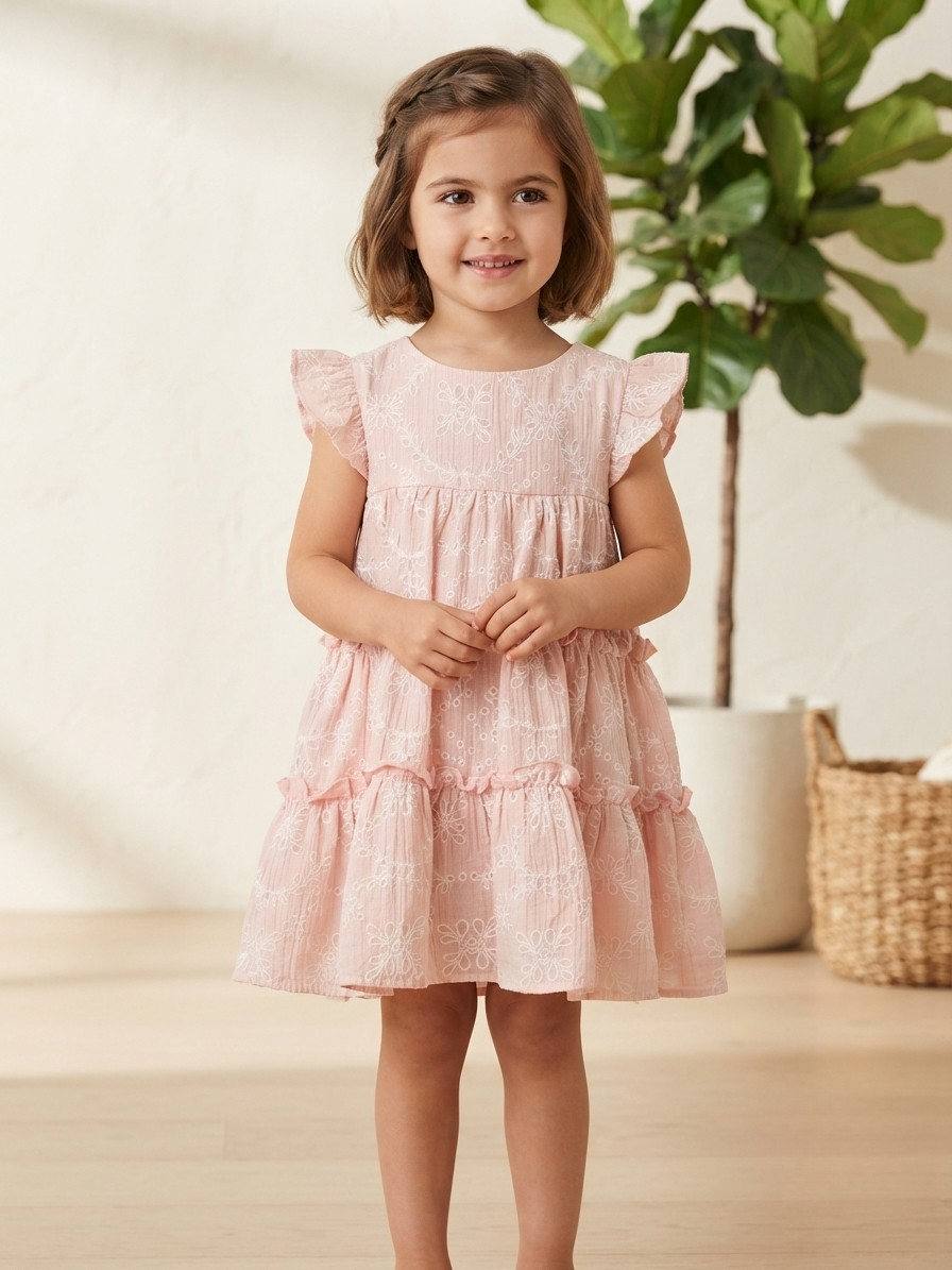Beautiful, budget-friendly Floral Hollow-Out Frock