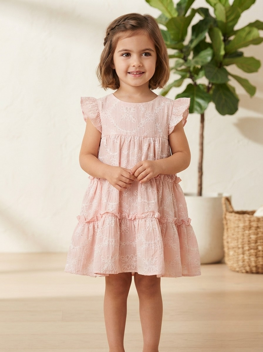 Beautiful, budget-friendly Floral Hollow-Out Frock