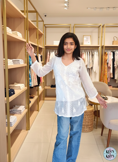 Chanderi Chikenkari Shirt